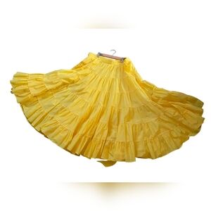 Banana Republic Yellow Tiered Full  Skirt